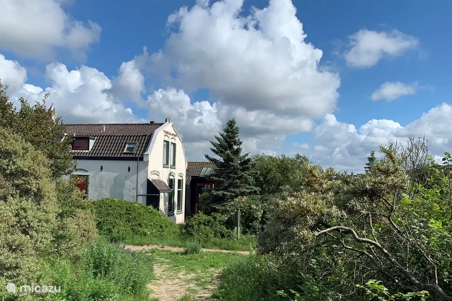 The house seen from the dunes