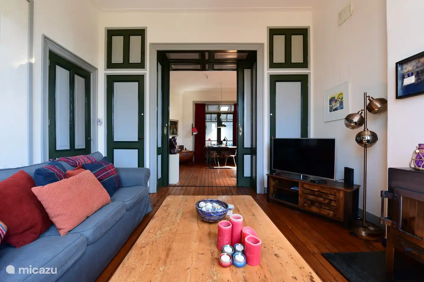 Living room and dining room