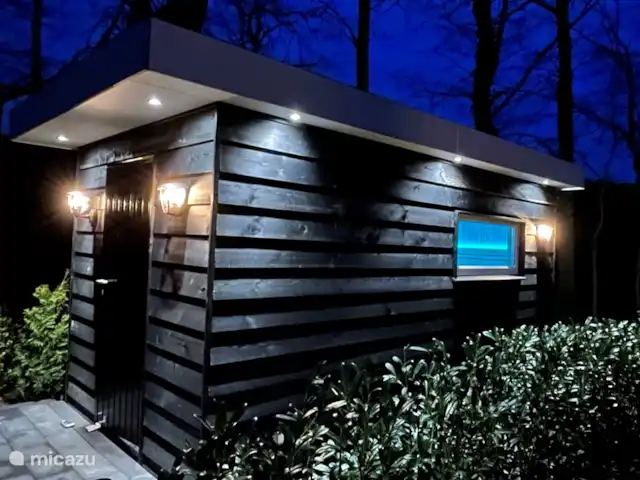 Luxury Garden Lodge Avec Climatisation + Sauna | Pays-Bas, Overijssel, Denekamp - bungalow Le sauna finlandais spacieux est situé juste à côté du bungalow.