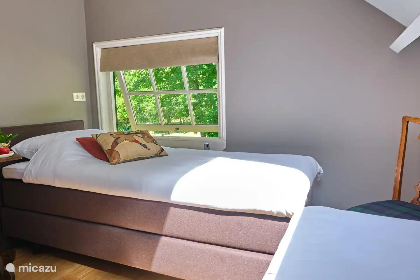 Zwei geräumige Einzelboxspringbetten