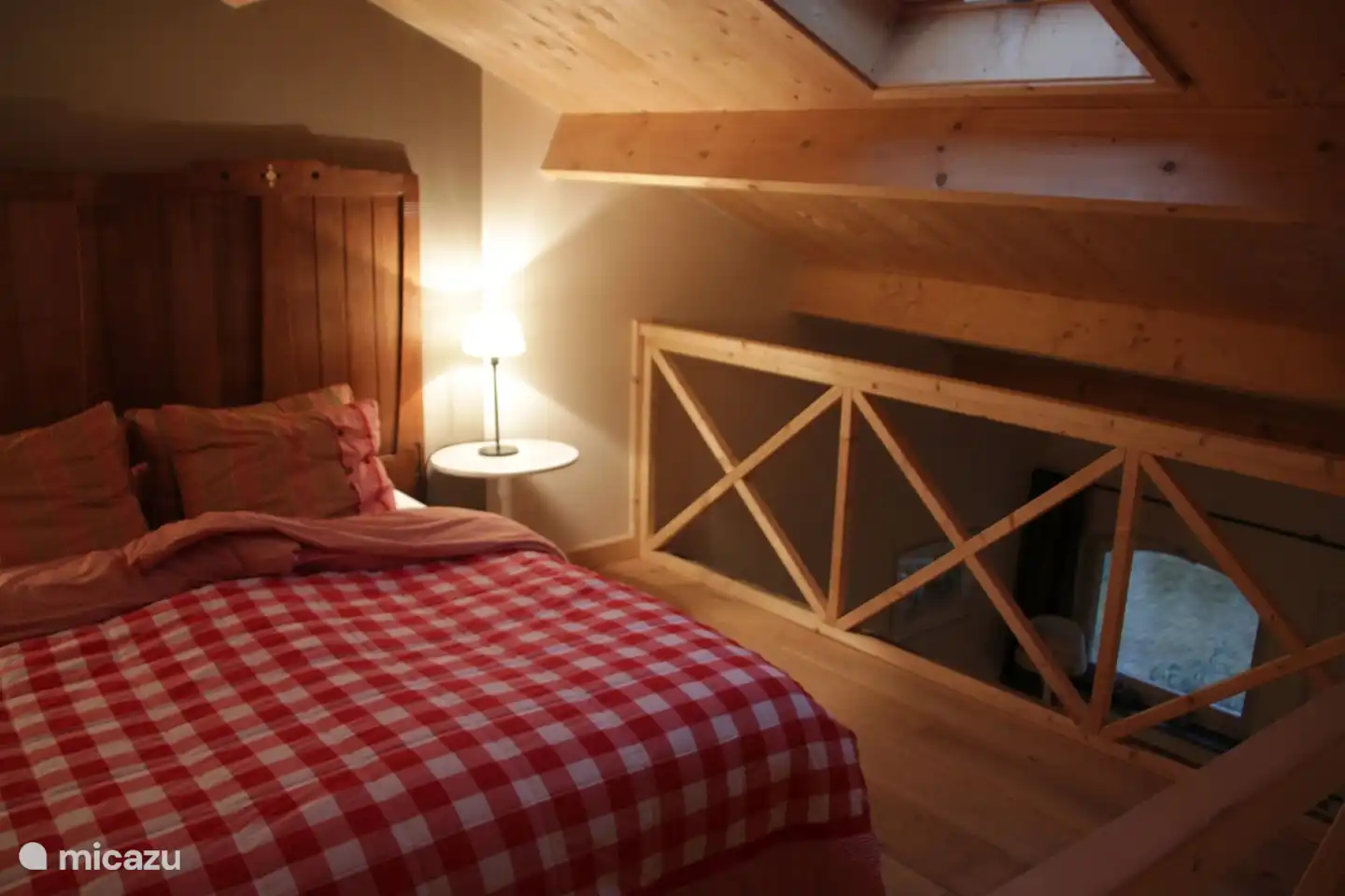 the bed on the mezzanine