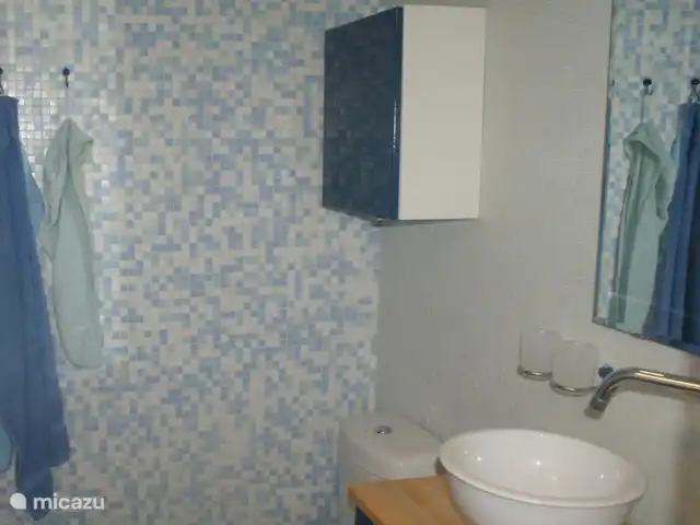 Maison de vacances en Zélande/Bleu | Pays-Bas, Zélande, Bruinisse - bungalow salle de bain bleu frais