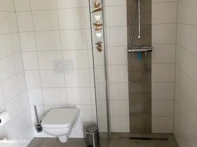Location de Vacances Allemagne, Eifel, Wiesbaum, bungalow - 't Vosje Lavabo à gauche avec espace de rangement.
