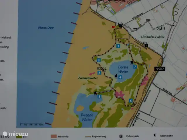 Appartement Plage Retour à la Côte | Pays-Bas, Hollande du Nord, Callantsoog - appartement Carte du parc naturel Het Zwanenwater.
