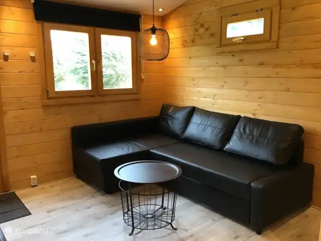 Chalet 'De Oude Gooten 2' | Pays-Bas, Hollande méridionale, Brielle - cabane en bois / lodge Salon avec canapé-lit