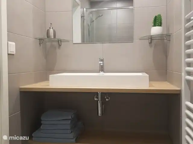 Dolce Vita Gerolstein - Dani | Allemagne, Eifel, Gerolstein - appartement Petite salle de bain avec grande douche de 120cm de large.
