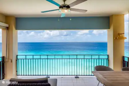 Vakantiehuis Bonaire, Bonaire, Belnem appartement Bellevue 9 Uitzicht vanaf balcon