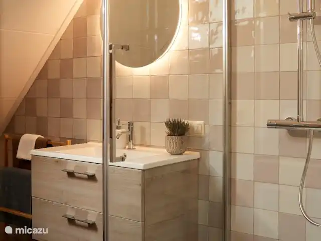 Kasteelhoeve d'Erp huren in Nederland, Limburg, Baarlo - villa Badkamer is uitgerust met een regendouche.