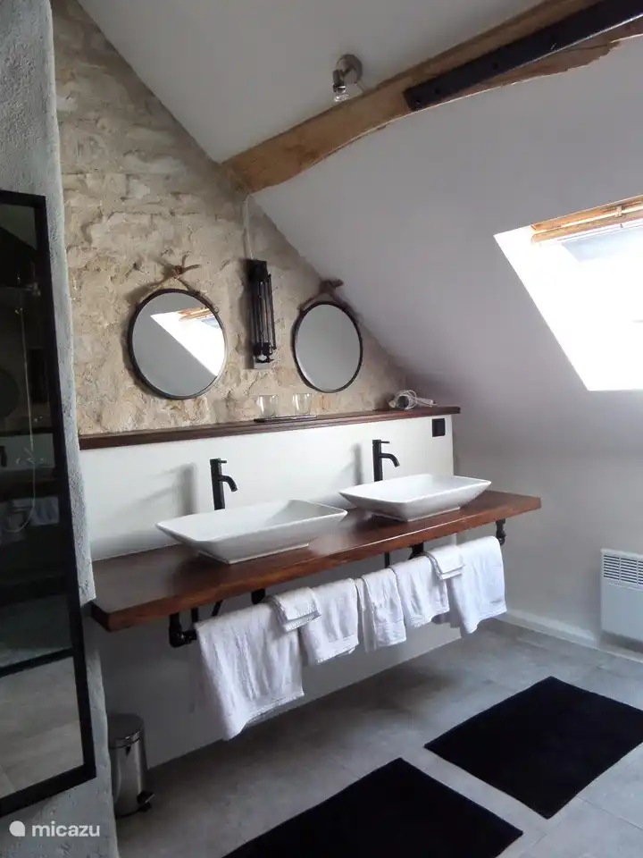 Double vasques avec miroirs séparés