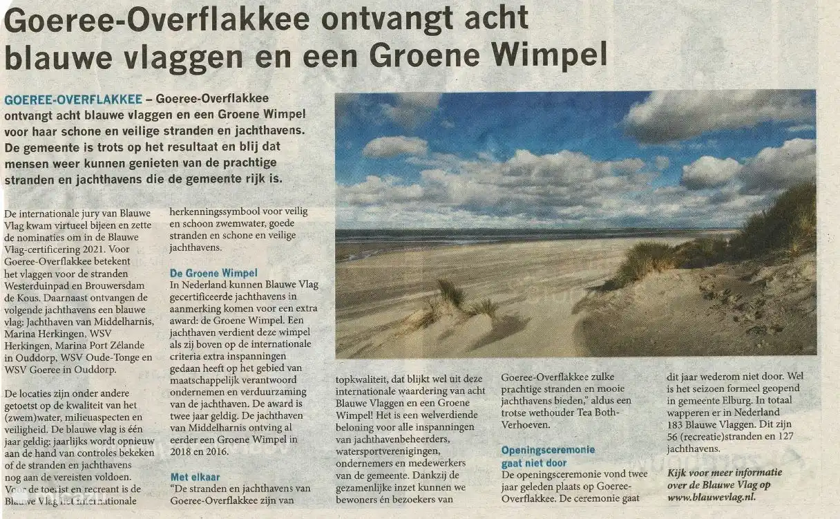 Blaue Flaggen und grüner Wimpel für die schönsten und saubersten Strände