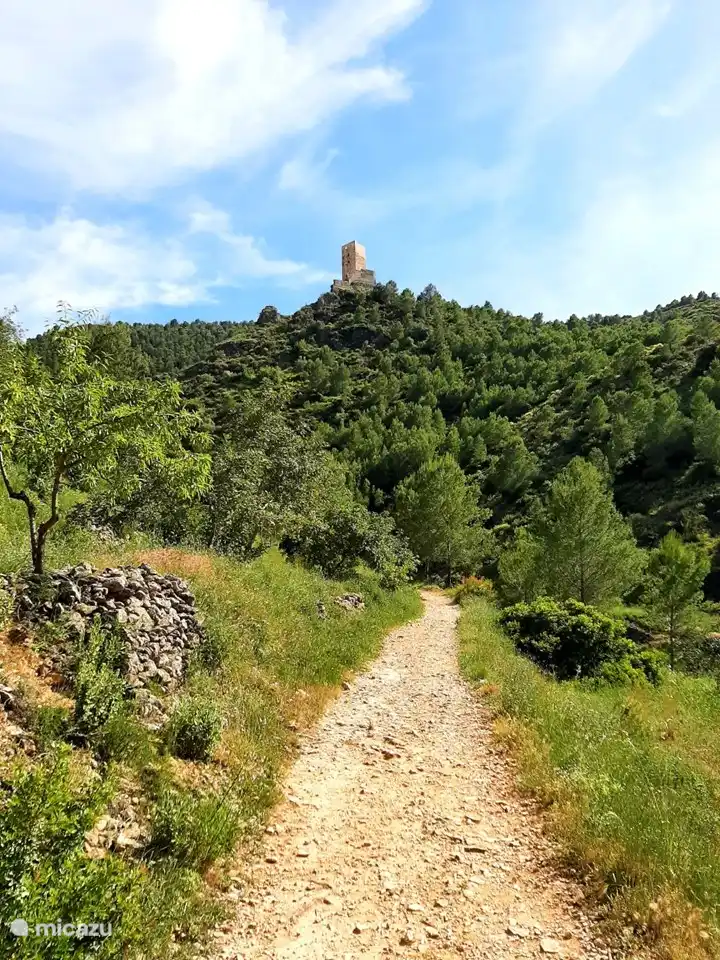 Camina desde el artístico pueblo de Carricola hasta la torre de la montaña.