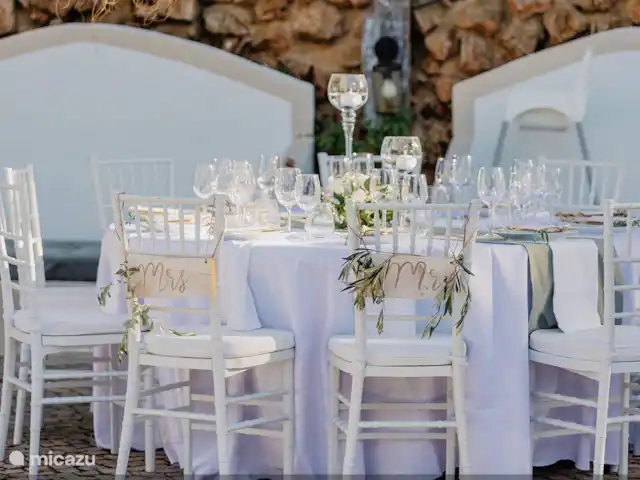 Casa do Alto Completa  en Portugal, Algarve, Vale Judeu - alojamiento y desayuno Mesas de lujo para la cena de boda