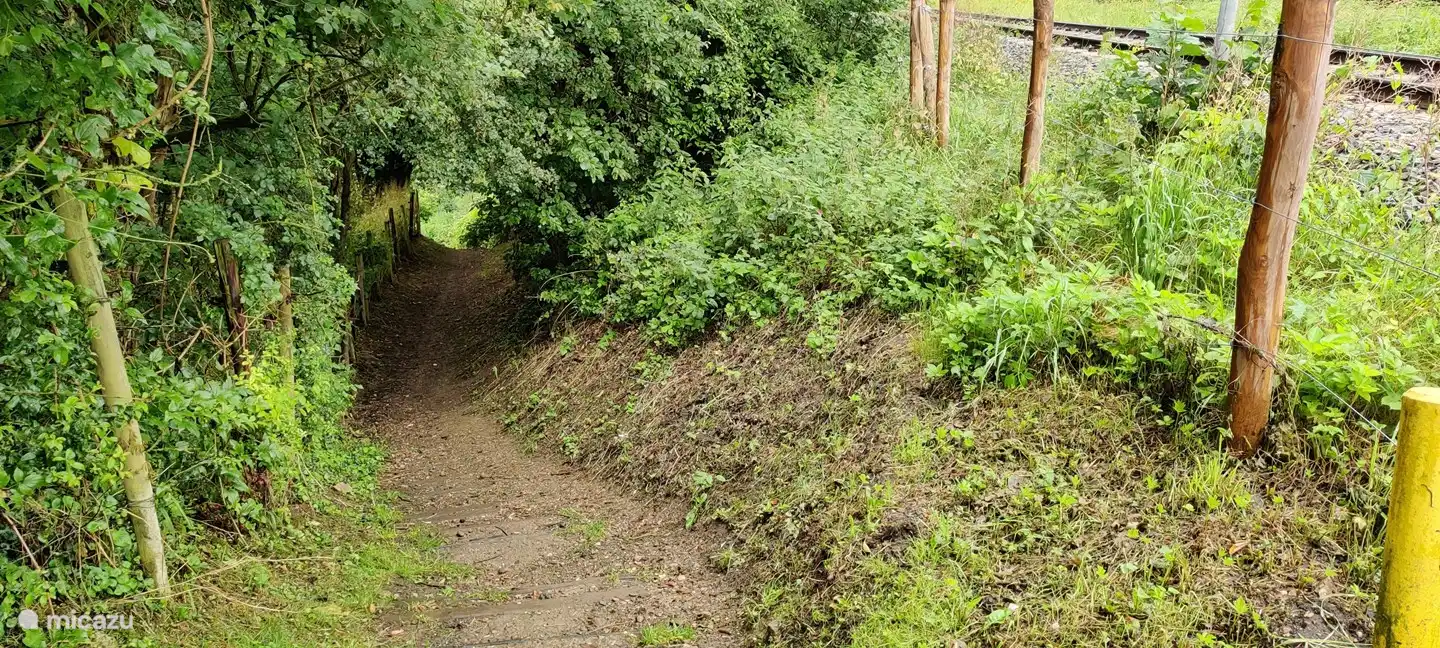 Wanderweg vom Park entlang der Eisenbahn