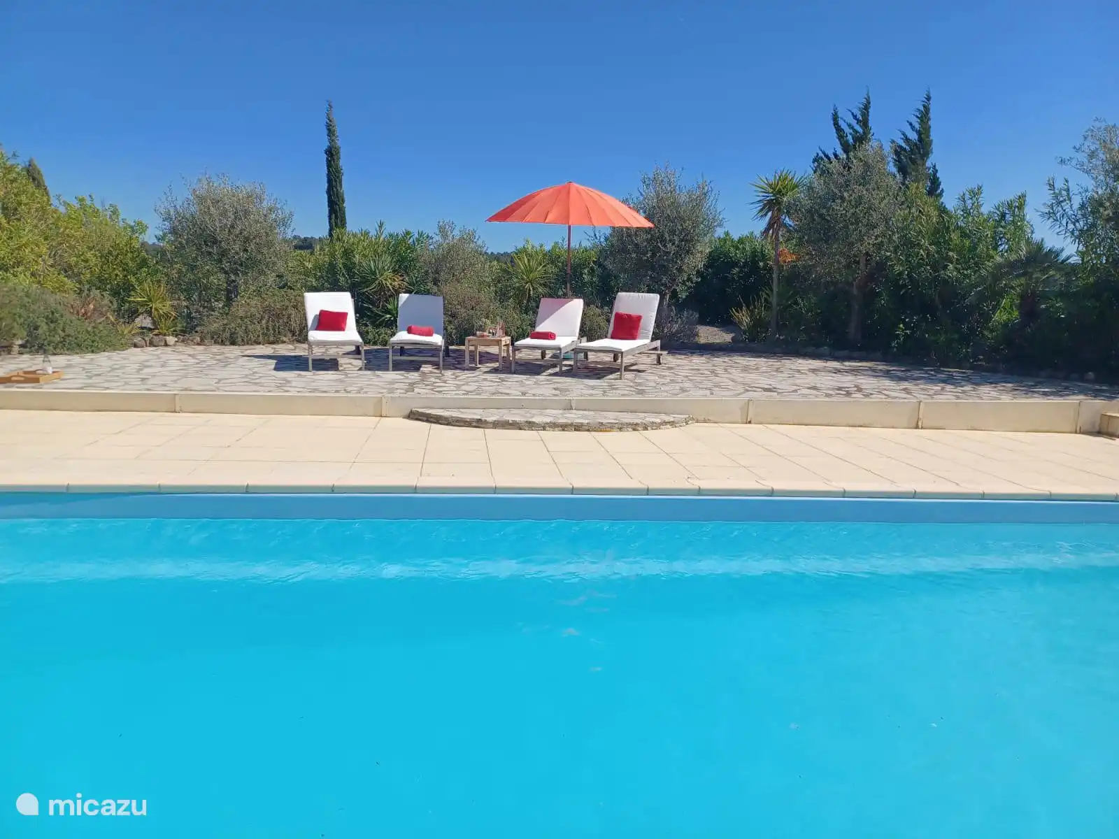 Blick von der Terrasse in den Garten