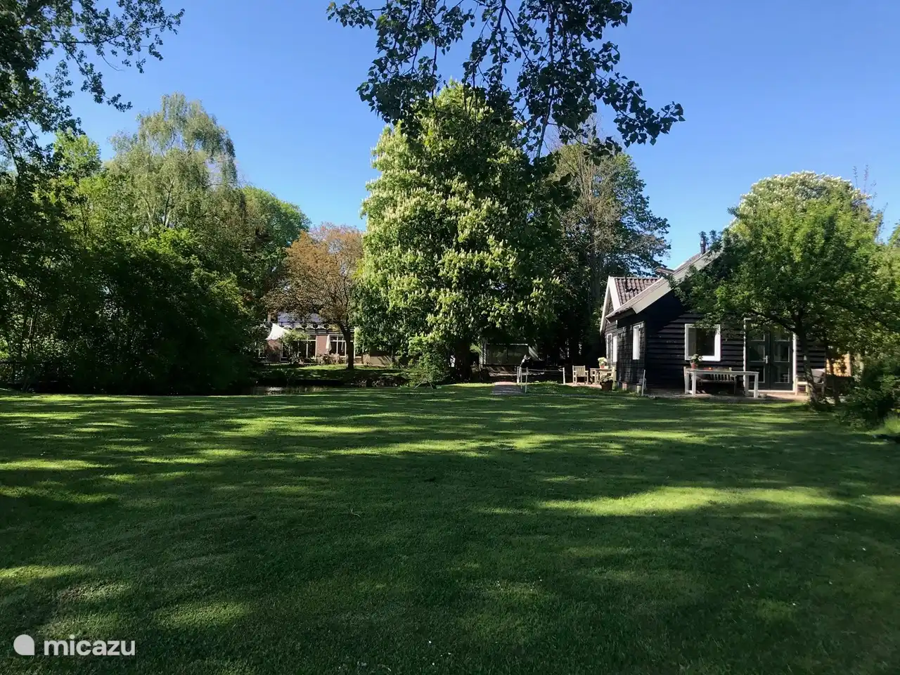 Garden with fishing water and pond