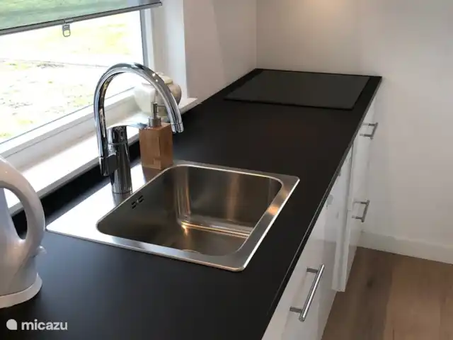 Location de Vacances Pays-Bas, Hollande du Nord, Andijk, maison de vacances - Maison du lac IJsselmeer 2 cuisine avec lave-vaisselle, plaques à induction, four, réfrigérateur avec compartiment congélateur et machine à café Nespresso