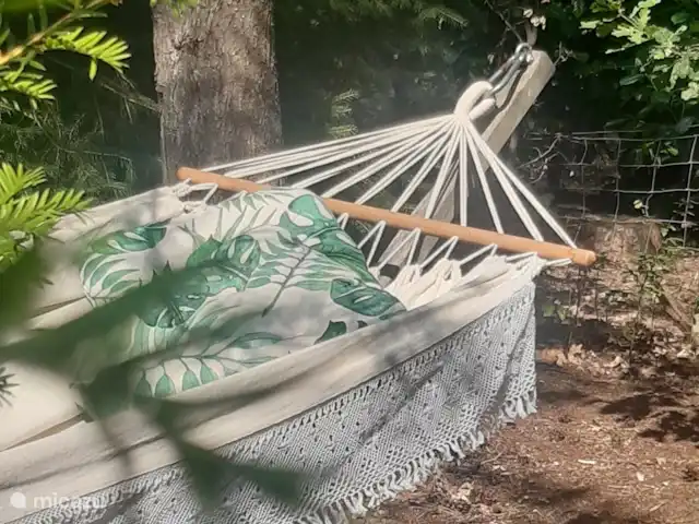 Location de Vacances Pays-Bas, Overijssel, Holten, maison de vacances - Maison forestière rétro 'De Verpoozing' Détendez-vous dans le hamac sous les arbres !
