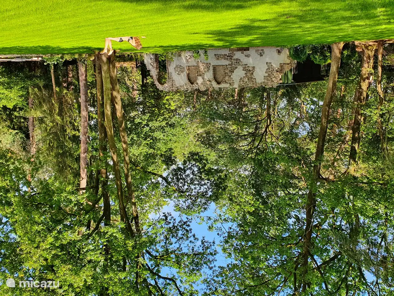 Groß genug um das Haus herum, viel Gras