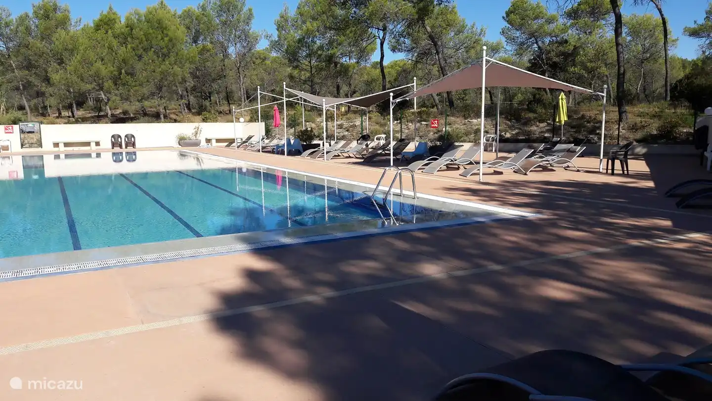Großer Pool und Kinderbecken. Rettungsschwimmer anwesend.