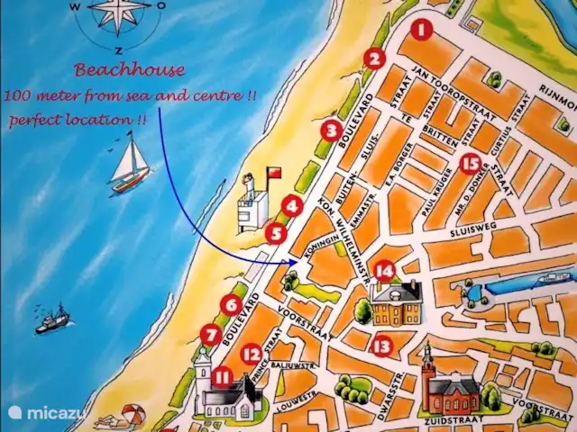 La maison de plage d'Emma | Pays-Bas, Hollande méridionale, Katwijk - appartement La plage et le centre sont à moins de 100 mètres de la belle maison de vacances.