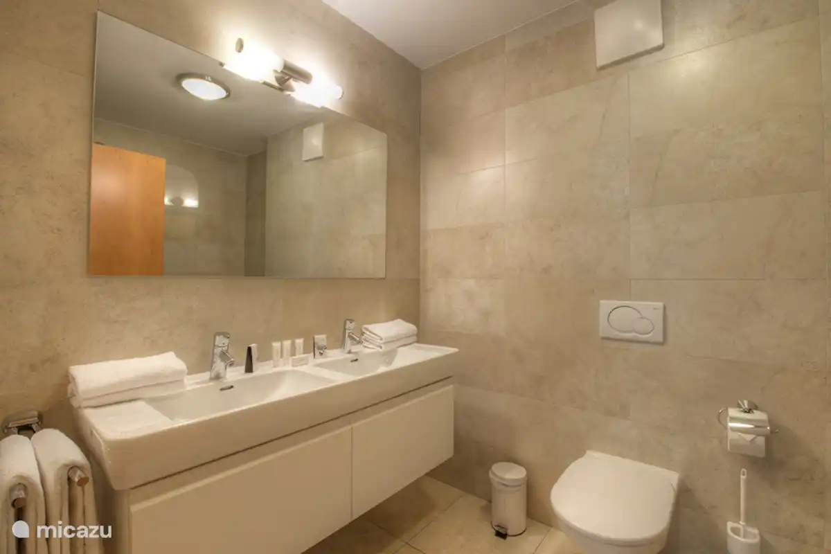 Er zijn 2 luxe badkamers: eentje met een douche en de andere met een bad. Iedere badkamer heeft een eigen toilet.