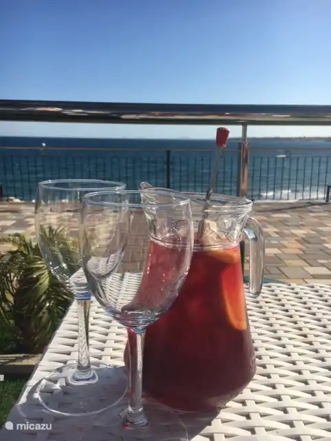 Sangria on a terrace on the coast