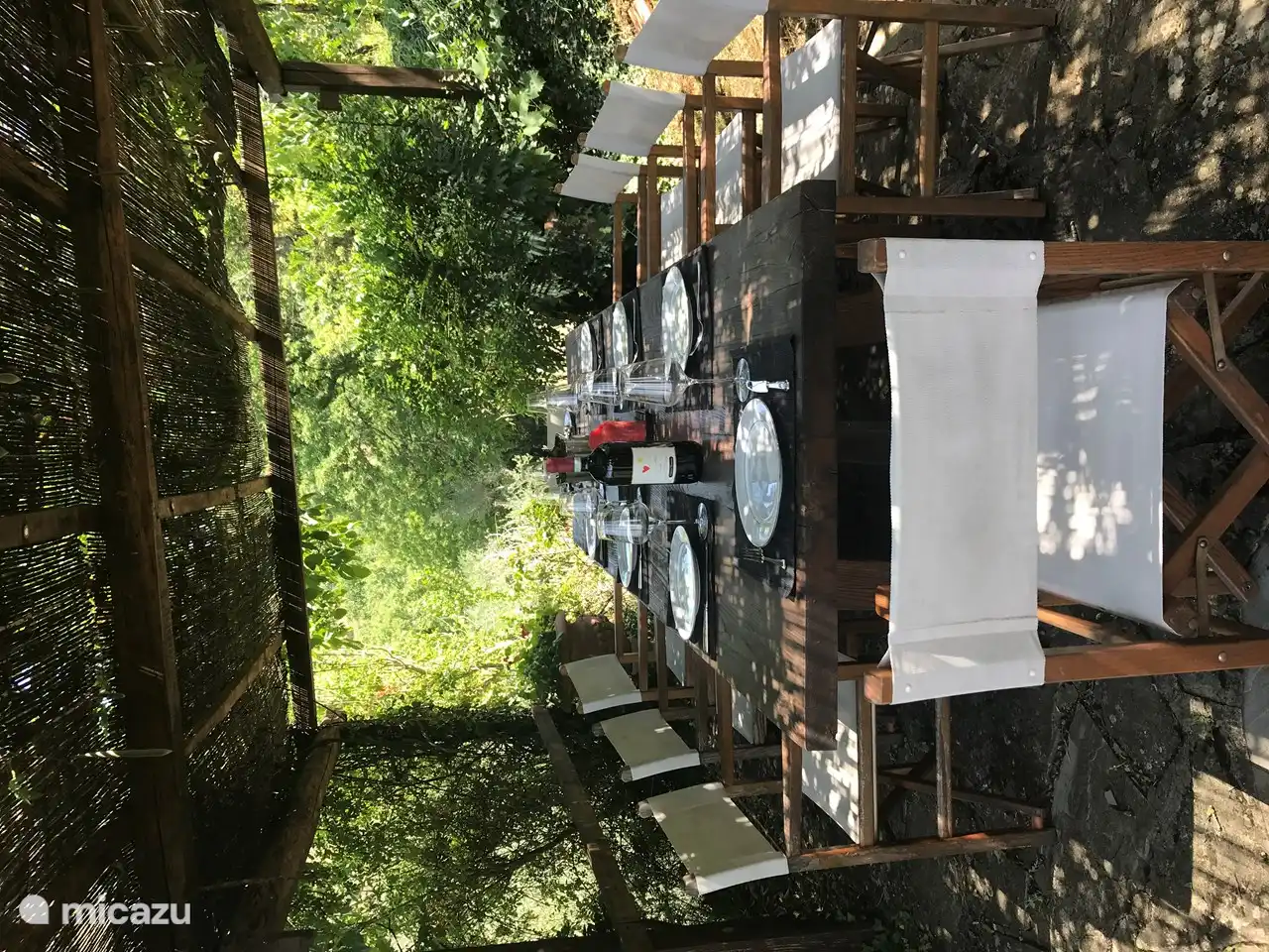 En een gazebo met ruime eettafel en barbecue