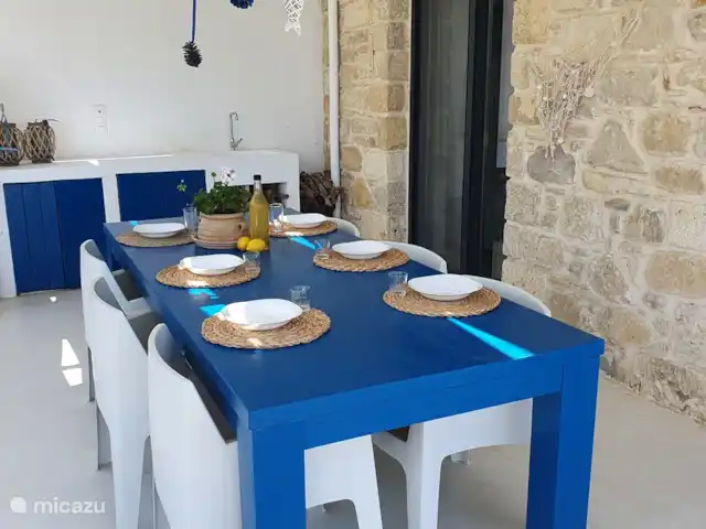 Villa Xenia | Grèce, Crète, Kamilari - maison de vacances cuisine extérieure sous toit