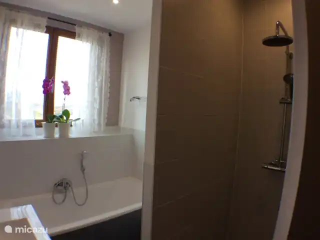 Le Blaireau | France, Gers, Gaujan - maison de vacances Salle de bain 2 avec baignoire et douche à l'italienne