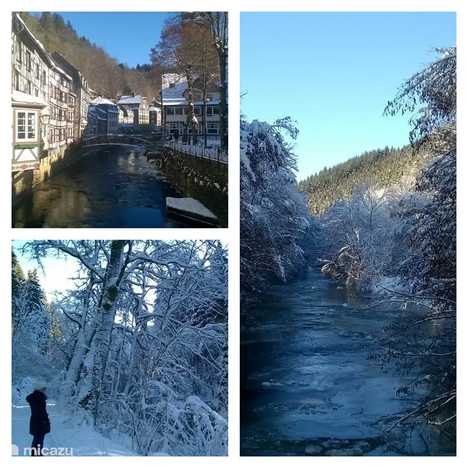 Die Eifel ist das ganze Jahr über sehr schön zu besuchen. Zum Beispiel Monschau. Es ist nur 35 Kilometer von Simpelveld entfernt.
