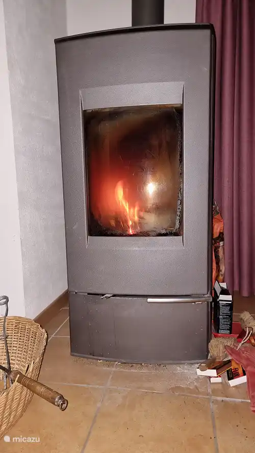 Wood stove. Wonderful to use after a day of skiing