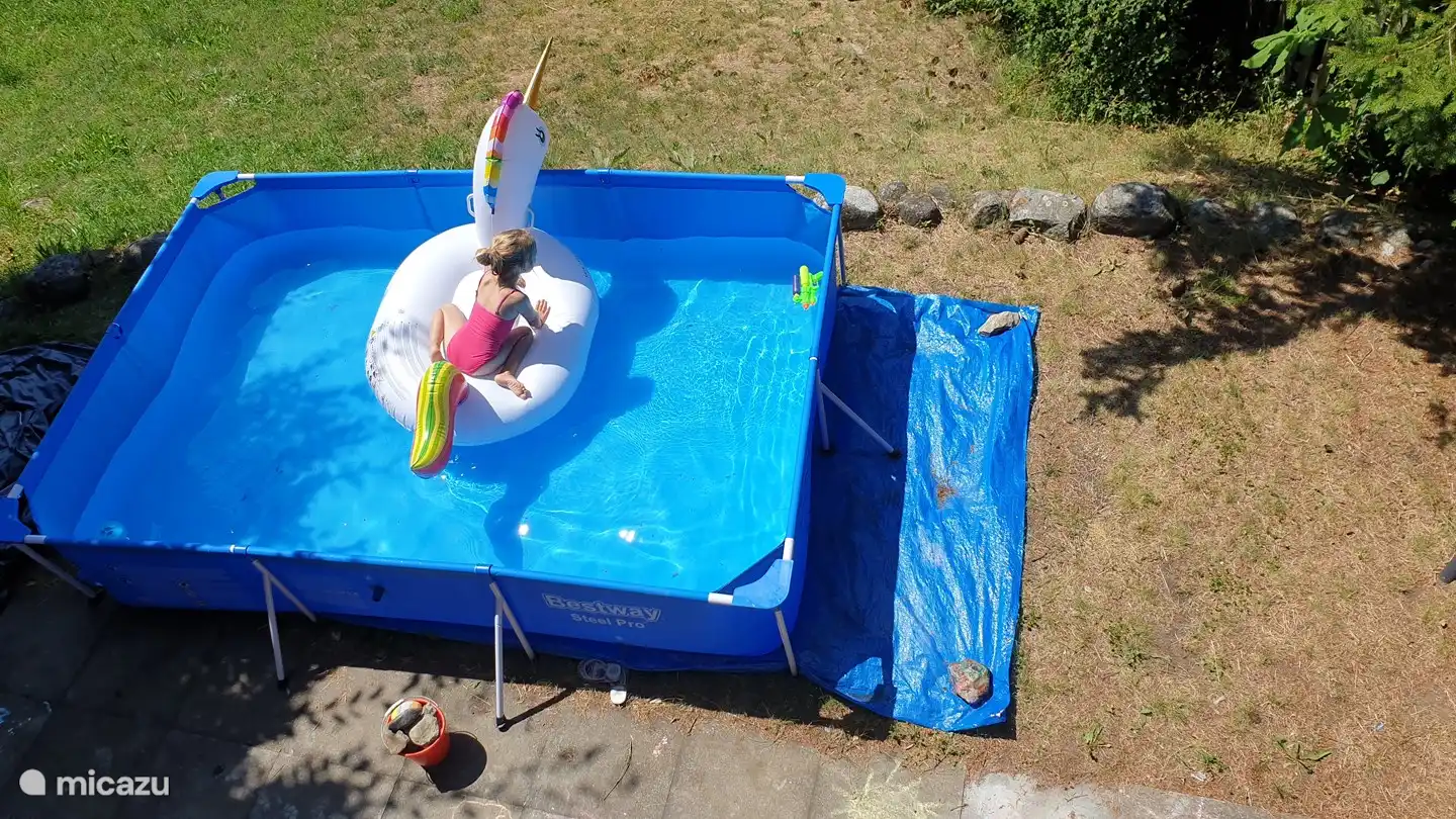 The pool for the kids that we set up in the summer.