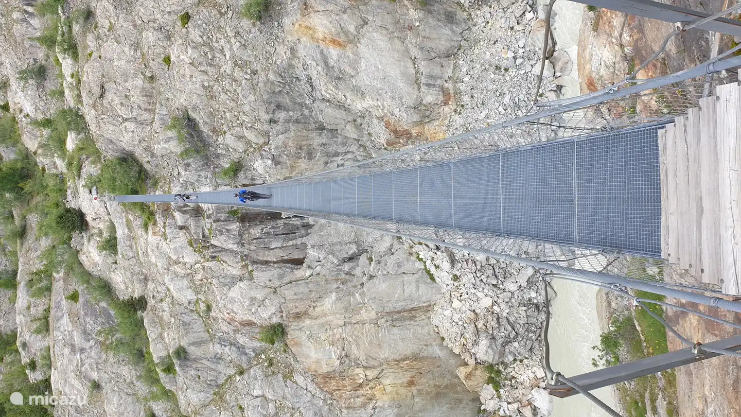 the Aletsch Arena. the suspension bridge to Belalp-Riederalp