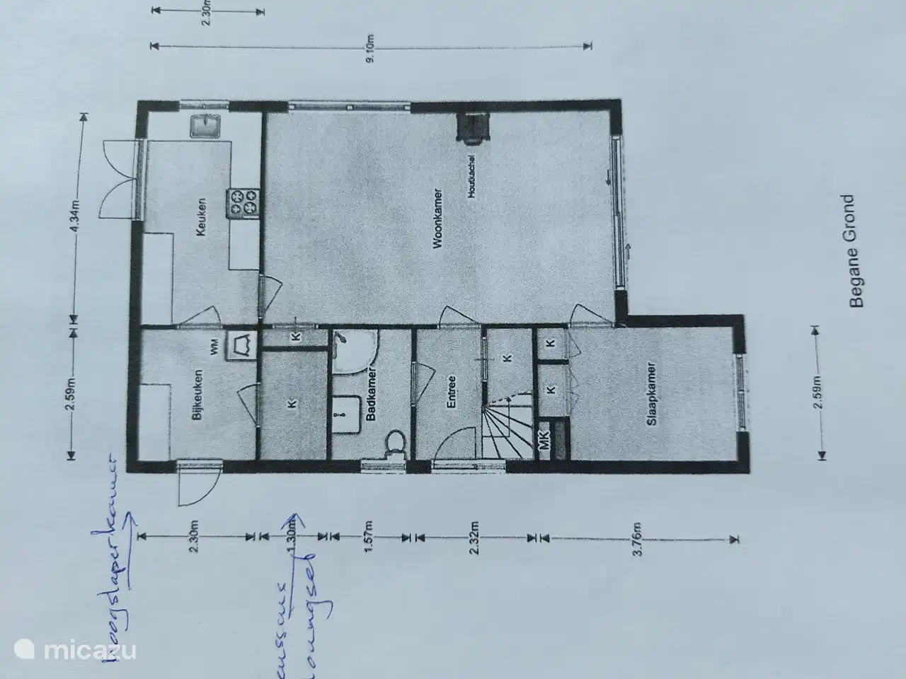 Gebäudeplan. Manche Gäste suchen das Hauptschlafzimmer im Erdgeschoss.