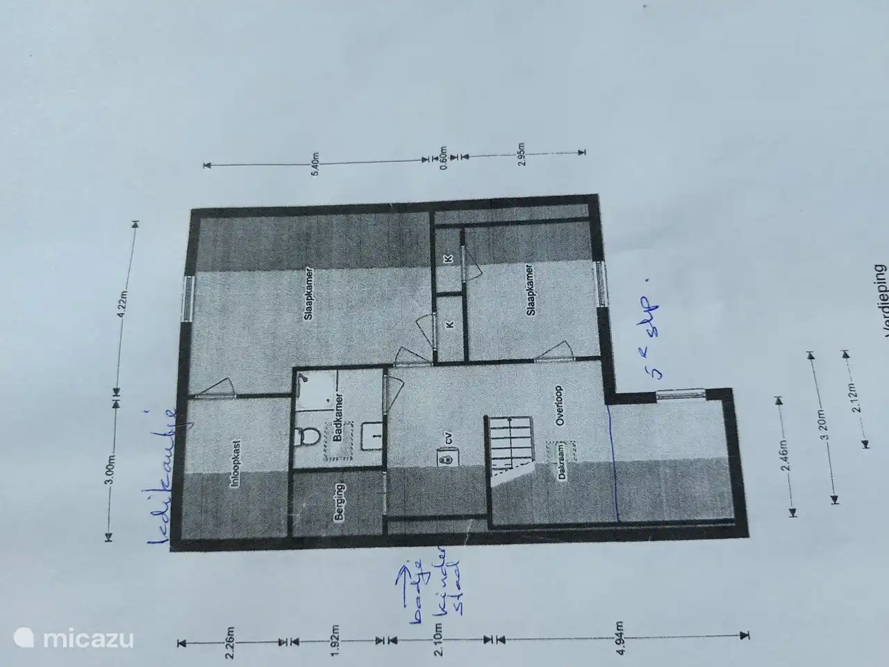 Grundriss der zweiten Etage