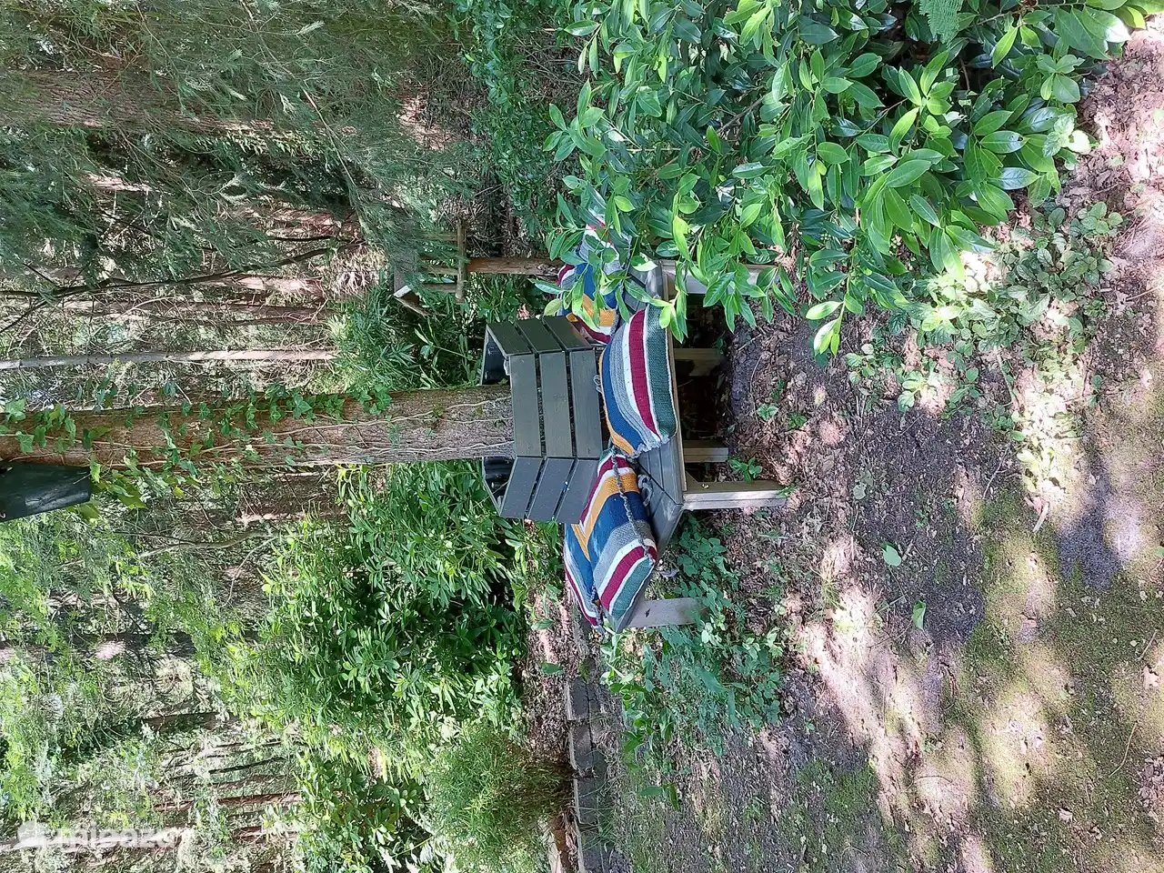 Diese Baumbank bietet 6 Sitzplätze für Erwachsene. Aber einige Enkelkinder können und noch leicht.