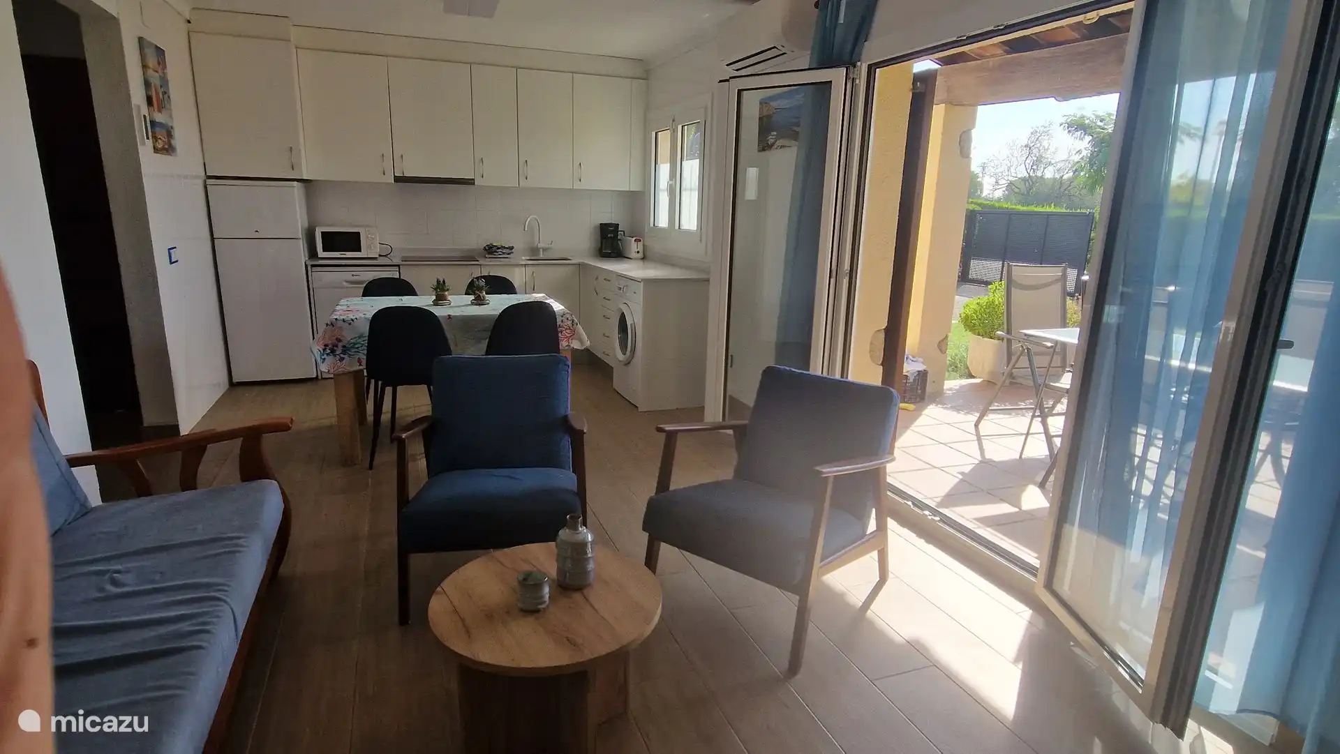 Living room and kitchen