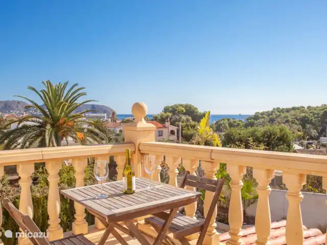 Villa Dali huren in Spanje, Costa Blanca, Moraira - villa Panoramisch zicht vanop het balkon van de master bedroom.