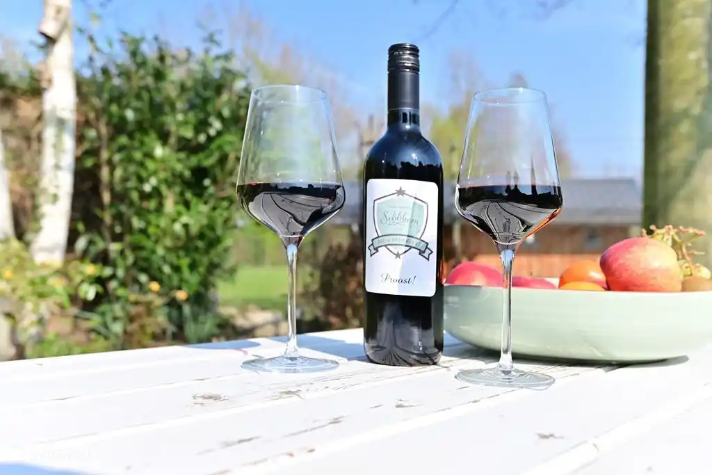 Our guests receive a bottle of wine on arrival that matches the season