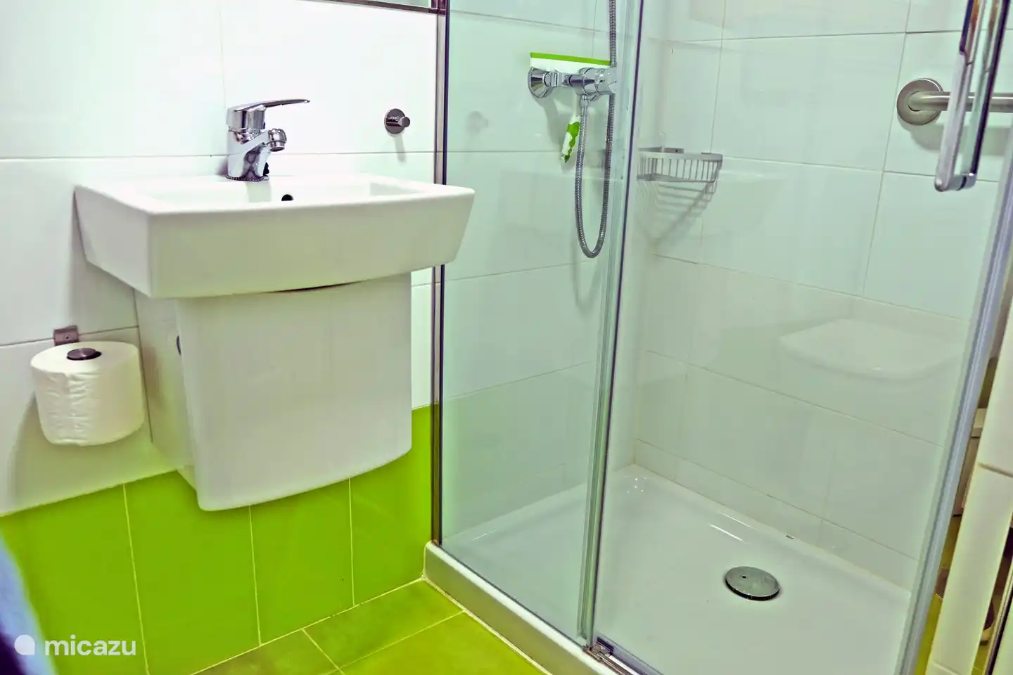 badkamer met douche en WC