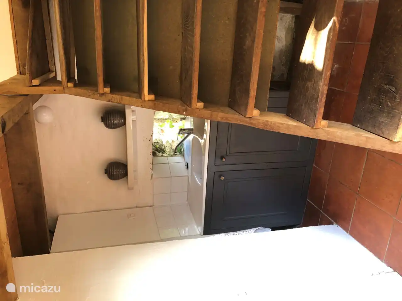 Dovecote unten + Treppe zum Schlafzimmer