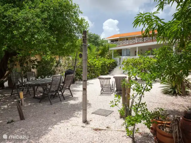 Piscadera Bay Resort 23 huren in Curaçao, Curacao-Midden, Piscadera - bungalow Grote tuin met diverse zitjes