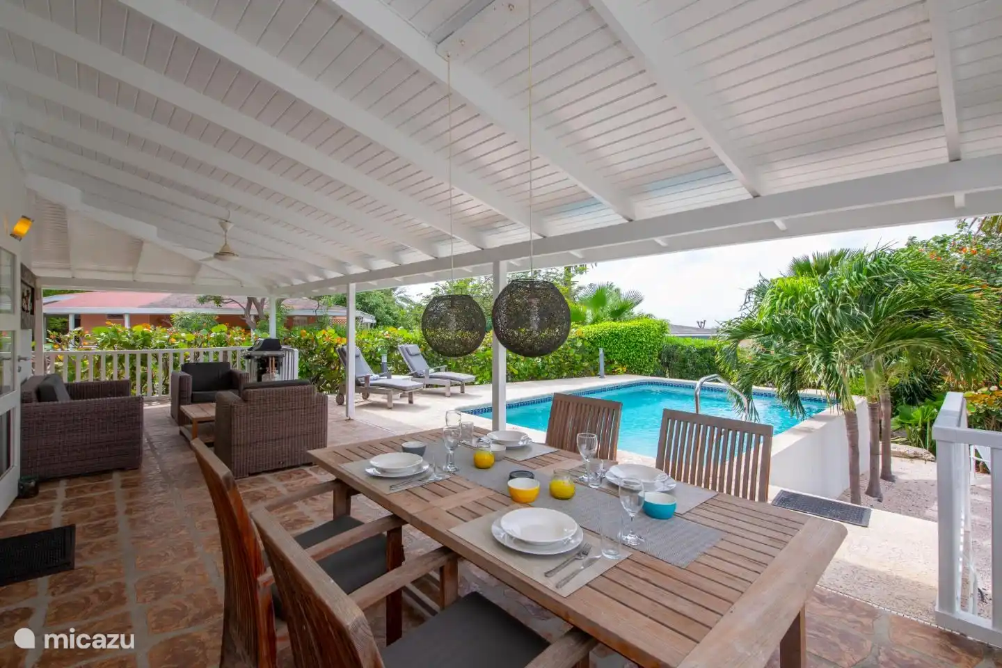 Dining table on veranda