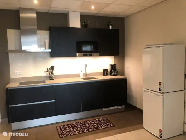 apartamento en Países Bajos, Barbante Septentrional, Venhorst  – Apartamento De Peelrand Hoeve La cocina tiene todos los electrodomésticos.