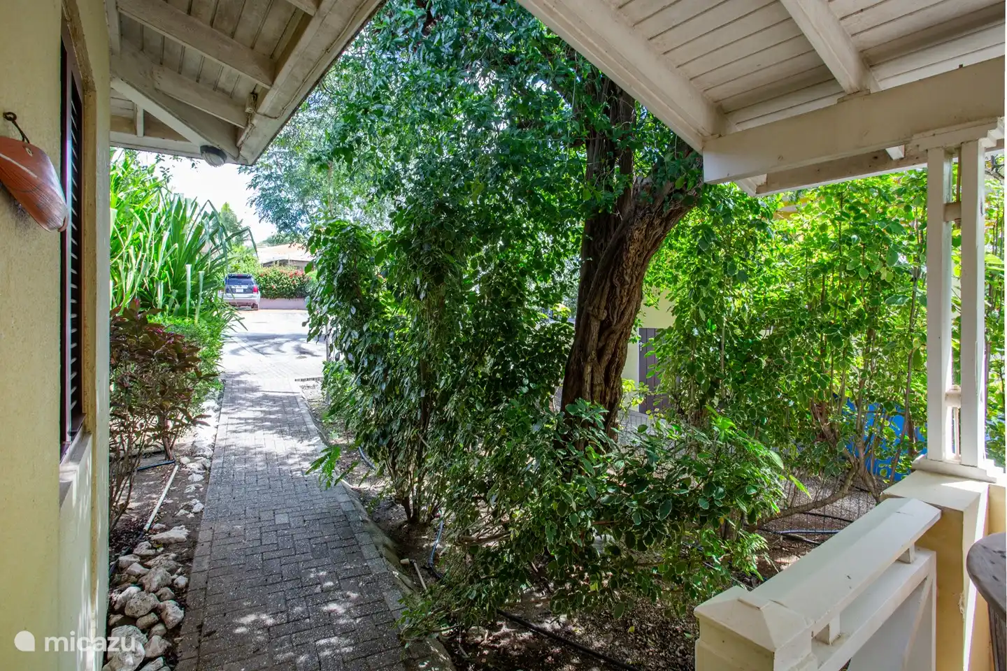 Entrance of the bungalow with private parking
