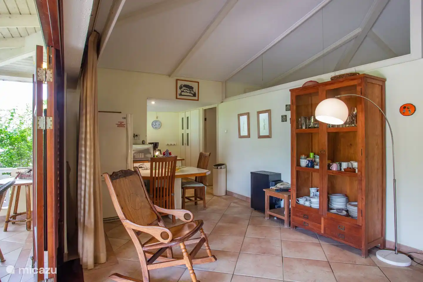 Living room with open plan kitchen