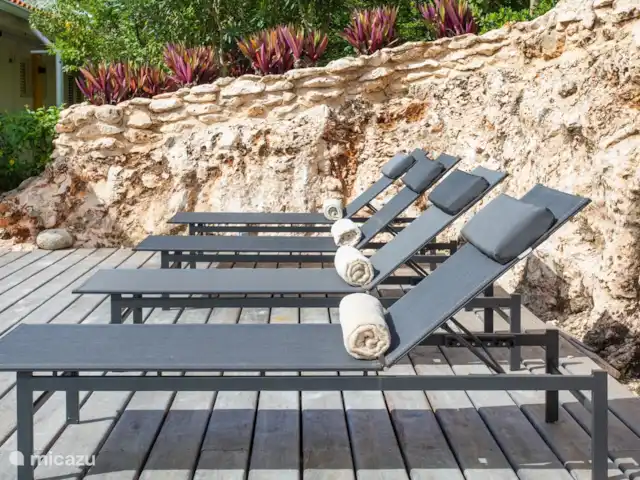 Villa Dol Fine Maison | Curaçao, Curaçao-Centre, Piscadera - bungalow Transats au bord de la piscine