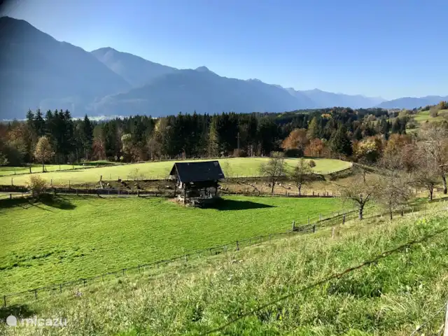 Haus Tilia Karinthië / App Dobratsch huren in Oostenrijk, Karinthië, Kerschdorf/Nötsch - appartement achter huis, mooie wandelroute, vanuit de tuin gezien. Je loopt zo het bos in, op zoek naar de waterval/beekje