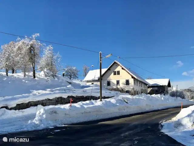 Haus Tilia Karinthië / App Dobratsch huren in Oostenrijk, Karinthië, Kerschdorf/Nötsch - appartement Zijkant huis met tuin in de winter