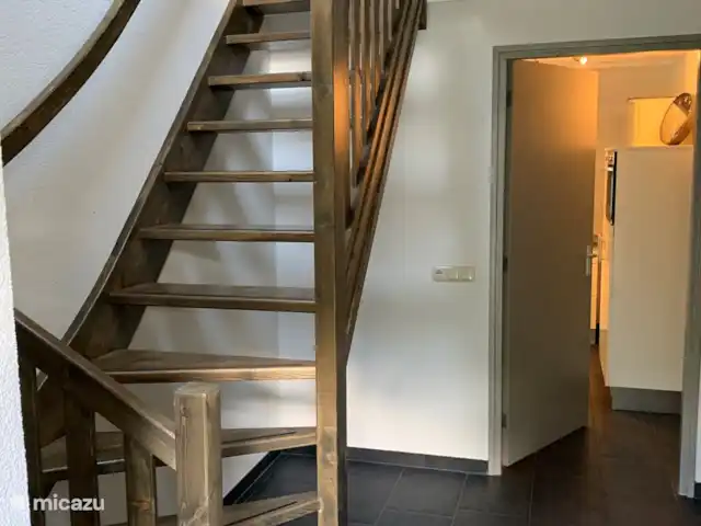 Location de Vacances Pays-Bas, Overijssel, Lemele, maison de vacances - Maison de vacances dans une zone boisée Hal met de trap naar boven